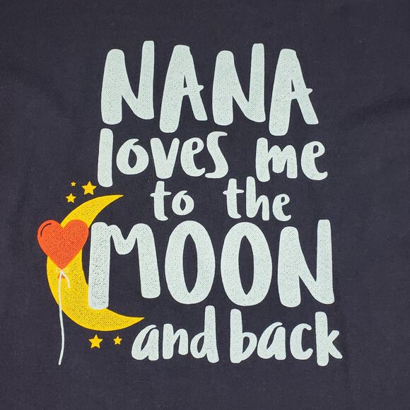 Gildan Cotton Nana Loves Me to the Moon Graphic Print Tee Short Sleeve Shirt XL - Picture 2 of 5